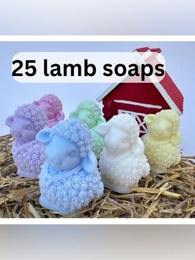 25 Adorable Soaps handmade lamb or sheep soap. Cute useful party favours/gifts
